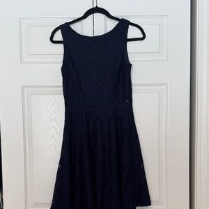 Speechless Navy Sleeveless Lace Dress